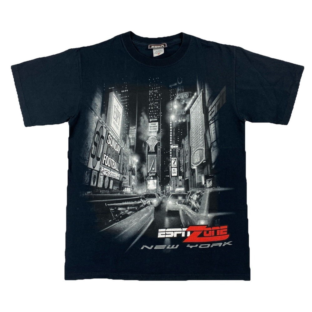 ESPN Zone New York T-shirt Skyscrapers City Black Men's Medium